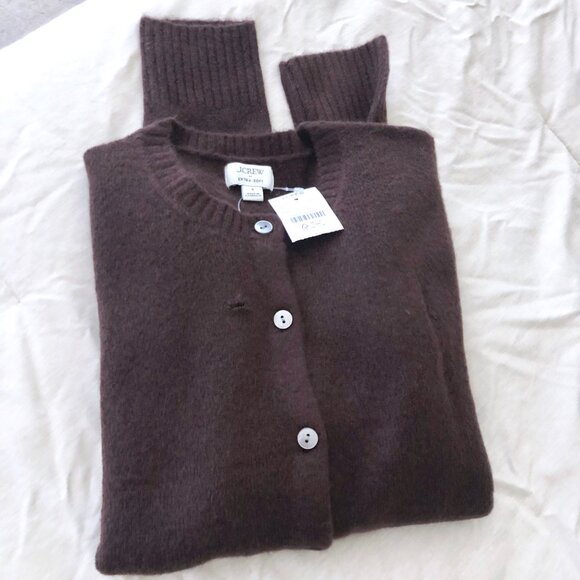 J. Crew Factory Sweaters - NWT J.Crew Factory Cardigan Sweater in Extra-soft Yarn Cocoa Berry